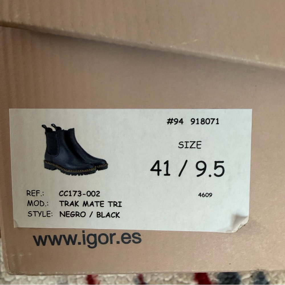 Igor Black Chelsea Rain Boots with Yellow Stitching - Picture 6 of 6